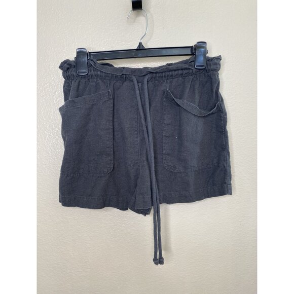 Universal Thread Womens black gray Shorts M‎ linen elastic waist drawstring - Picture 2 of 6